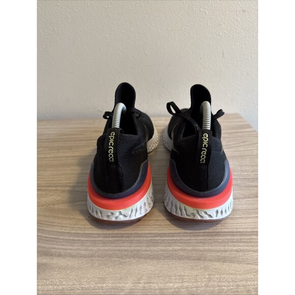 Nike Womens Epic React Flyknit 2 BQ8927-003 Black Running Shoes Sneakers Sz 11 - Picture 7 of 11